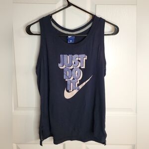 Nike Navy Tank Top with Slogan. Size M. #SW
